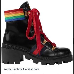 Gucci rainbow combat boots